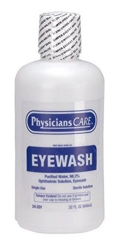 Botella De Lavado De Ojos Physicianscare, Tapon De Rosca, 32