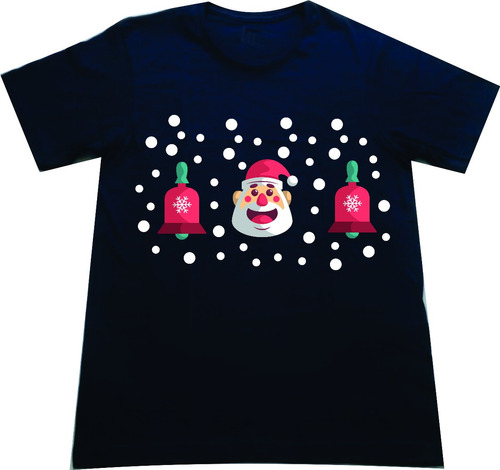 Camisetas Navideñas Papa Noel Campana Nieve Adultos Y  Niños