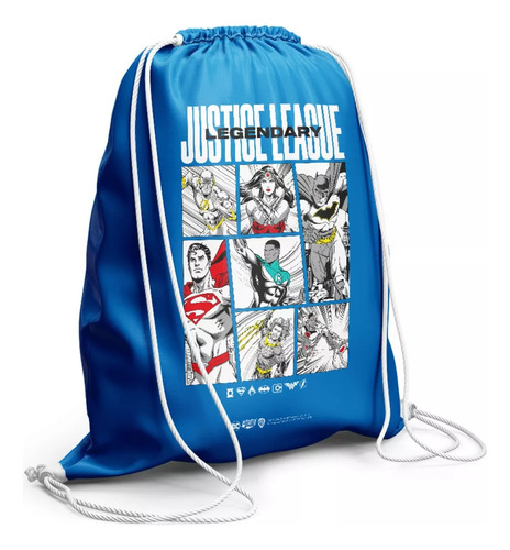 Mochila Multiuso Con Cordón Licencia Warner Bross Justice Le