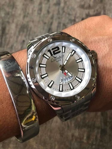 Relógio Masculino Condor Co2115wy/3k Prateado Aço Grande