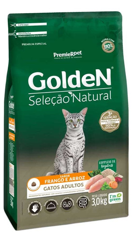 Premier Golden Gatos Adultos Sabor Pollo Y Arroz 3kg. Np