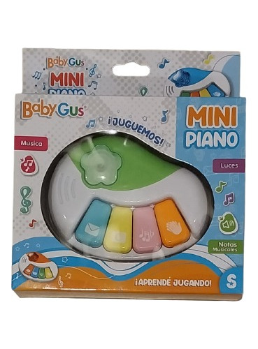 Mini Piano Baby Gus 4 Teclas Con Luz Y Sonido Naranja/blanco Color Blanco Naranja