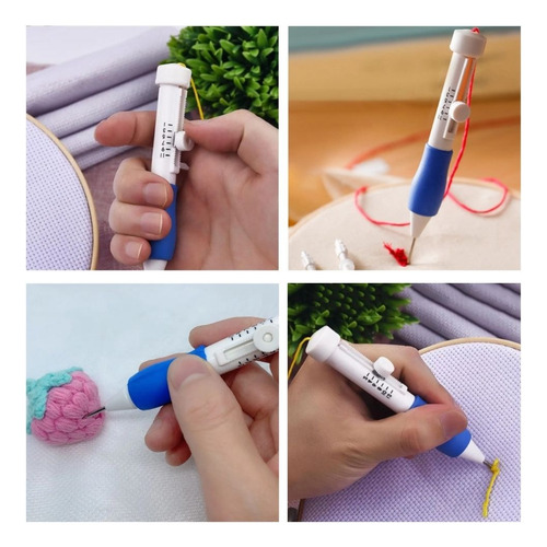 Kit Agulha Mágica Ponto Russo + Bastidores Colorido Bordado