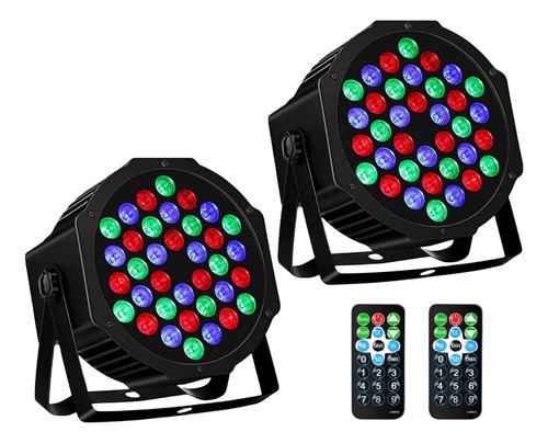 Cañón De Luces Led Rb 36 Rítmico Multicolor, 2 Piezas