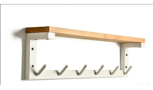 Imagen 5 de 5 de Perchero De Pared Con Estante Escandinavo Industrial