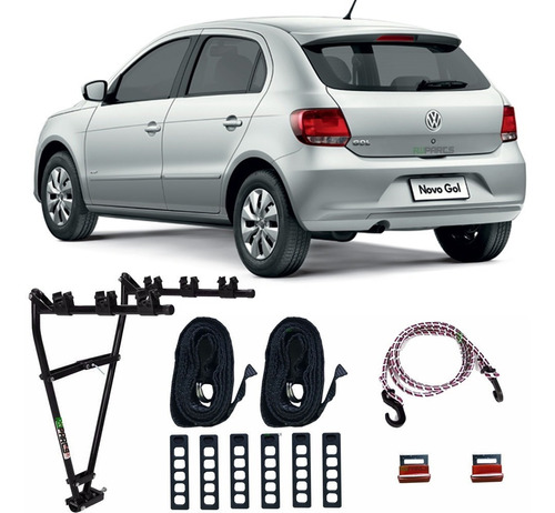 Kit Suporte De Bike Para Carro Transbike Vw Gol G5 3 Bikes