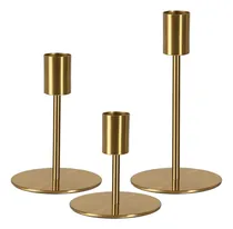 Comprar Porta Velas Cónicos De Latón - Set De 3 Porta Velas Con Acab