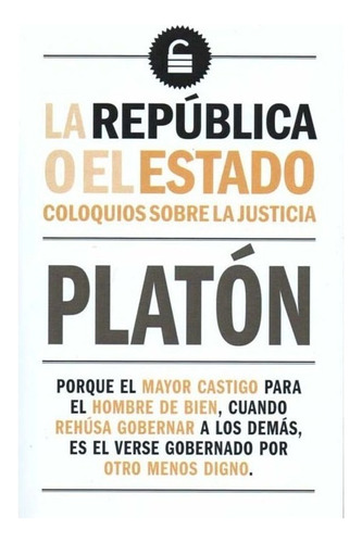 Libro Fisico La Republica O El Estado.  Platon Original