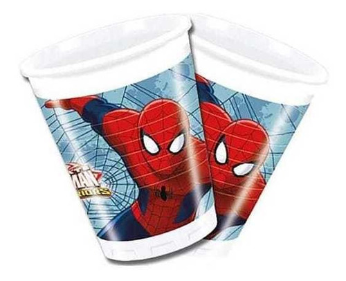 Spiderman 6 Vasos Para Cotillón De Cumpleaños 