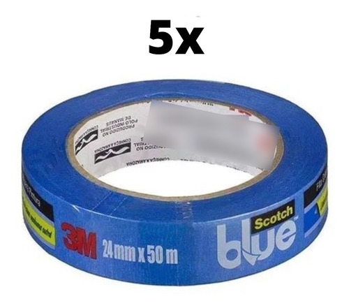 Cinta de pintura azul escocés de alto rendimiento, 24 mm x 50 m, 3 m, color azul liso