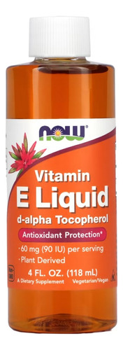 Vitamina E Now Foods 118ml D-alpha Tocoferol Sabor N/a