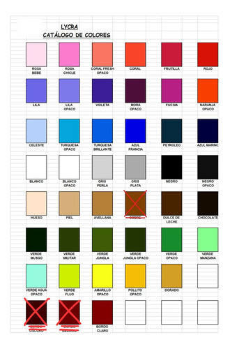 Malla Lycra Competición - 30 Colores Talles 1 / 2 / 3