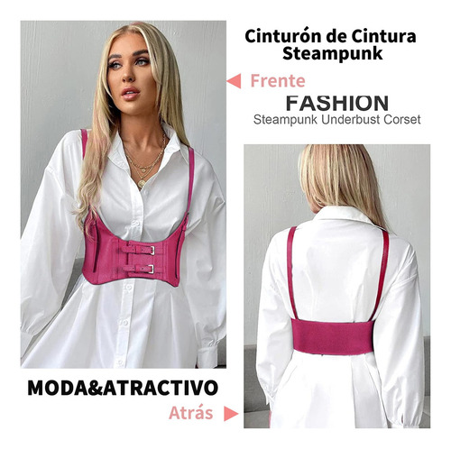 Cinturón Mujer Pu Ajustable Hebilla, Corsé Dama Genérica Rojo Único