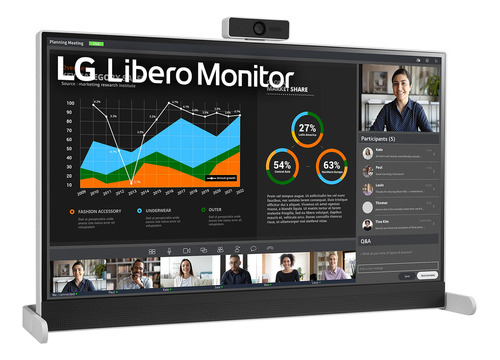 LG 27mq70qc-s.aus 27 Qhd Ips Hdr 10 Libero Monitor Con Cámara Web Full Hd Desmontable