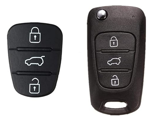2x 3 Button Remote Key Fob Case Rubber Pad For Hyundai ...