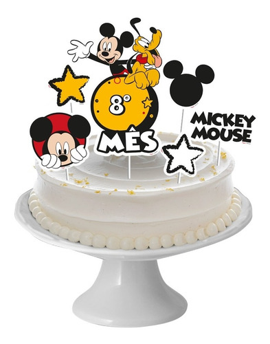 Topo - Topper - Decoração De Bolo - Mêsversário Mickey Mouse