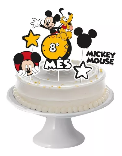 Topo - Topper - Decoração De Bolo - Mêsversário Mickey Mouse