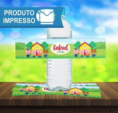 30 Rótulo Adesivo Água 500ml Os Três Porquinhos +fretegrátis