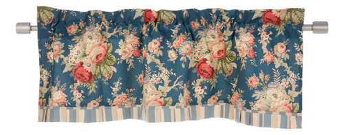 Cortina Ventana Cenefa Capa Para Cocina O Baño 52 X 16 Azul