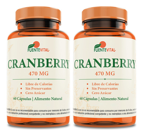 Cranberry Arandano Rojo 60 Cápsulas Plus - 470mg - Oferta X2