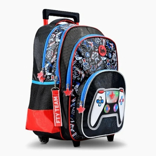 Imagen 2 de 6 de Mochila Carro 18 PuLG Escolar Futbol Pelota Footy C/ Luz Led