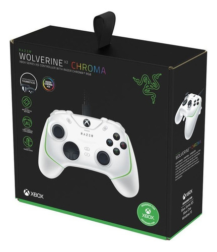 Controle Xbox Series Razer Wolverine V2 Chroma- Com Fio Branco