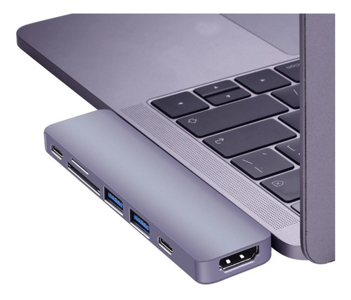 Imagen 3 de 4 de Hub Usb Tipo C, 7 En 1, Para Macbook Pro/ Air