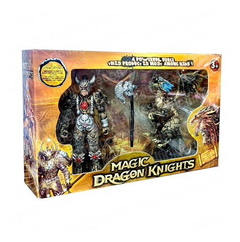 Magic Dragon Knights Muñeco Guerrero Articulado + Dragón