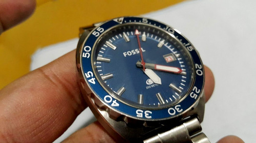 Relógio Fossil Breaker Aço Fs5048/1an Diver Scuba