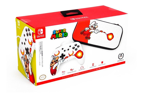 Mando Control Cable Nintendo Switch Super Mario + Funda