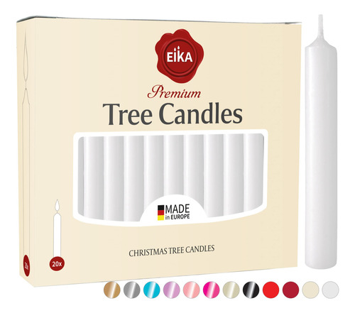 Eika Velas Prémium Para Árbol De Navidad, Juego De 20 Vel. Color Blanco