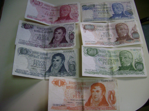 Coleccion De Serie De Billetes Antiguos Argentinos