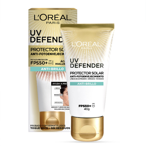 Crema Facial Loreal Protectora Fps50+ Sin Color Anti Brillo
