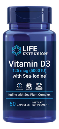 Suplemento Life Extension De Vitamina D3 125 Mcg (5000 Iu) +