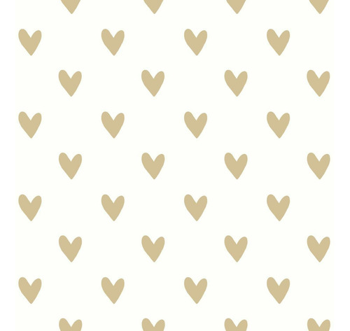 Papel Pintado Para Pared, Diseño De Corazón Dorado 60 X 53