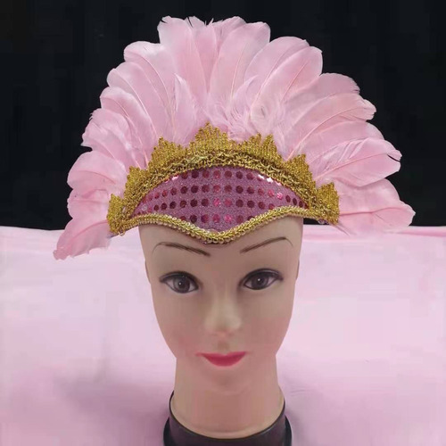 Disfraz De Carnaval De Plumas Con Forma De Tocado Ajustable