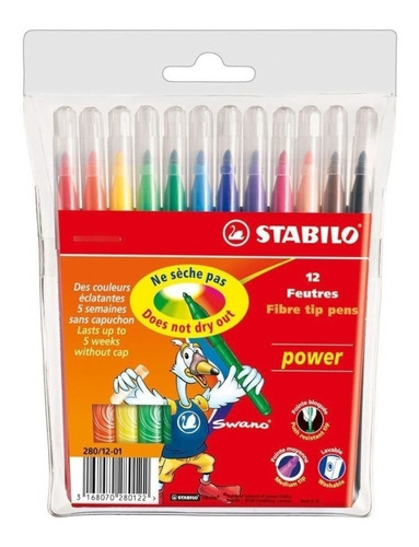 Rotulador Stabilo Power 12 Colores