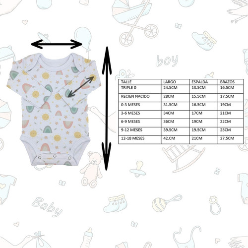 Imagen 3 de 3 de Body Bebe Jersey Mga.lga.estampado Vehiculos/animalitos