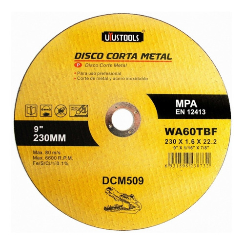 Disco Corte Metal 9 Pulgadas Set 50 Unid Dcm509 Uyustools