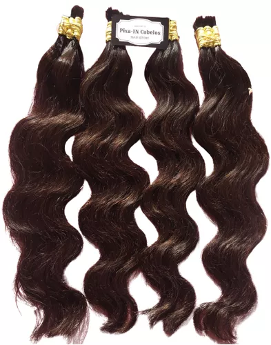 Cabelo Humano Loiro Ondulado Tecido 110g 53cm Lindo