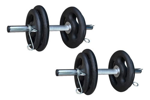 Imagem 6 de 6 de Super Kit Para Musculação 30kg De Anilhas + Barras Cromadas