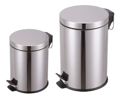 comprar Set Cesto Basurero Tacho X 2 Acero Inoxidable 12 Y 3 Litros
