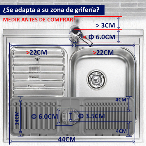 2 En 1 Alfombrilla De Silicona Absorbente Tapete Fregaderone