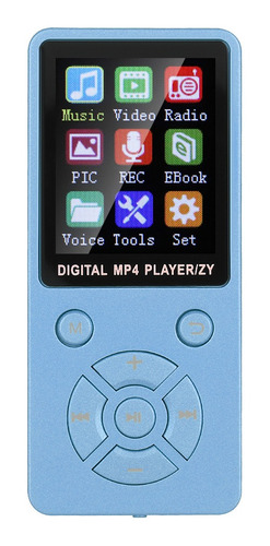 Azul Grabación Soporte Tarjeta de Memoria 32G Radio Video Soporte Música E-Book Mini MP4 portátil FOLOSAFENAR T1 Music MP3 MP4 Player Soporte Bluetooth Memoria 32G Botones de Ocho diagramas 