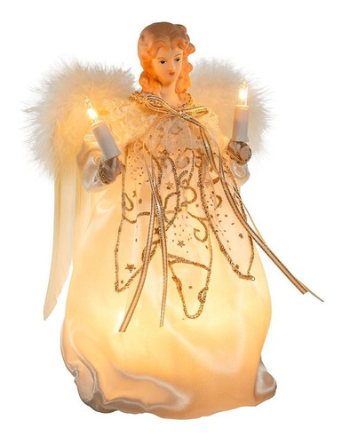 Figuera De Angel Para Arbol Navideño Con Luces Color Blanco