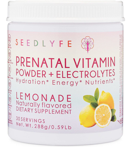 Seedlyfe Mezcla Prenatal De Vitaminas Y Electrolitos En Polv