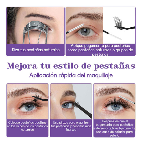 168 Racimos Kit De Pestañas Postizas Reutilizables 12-18mm
