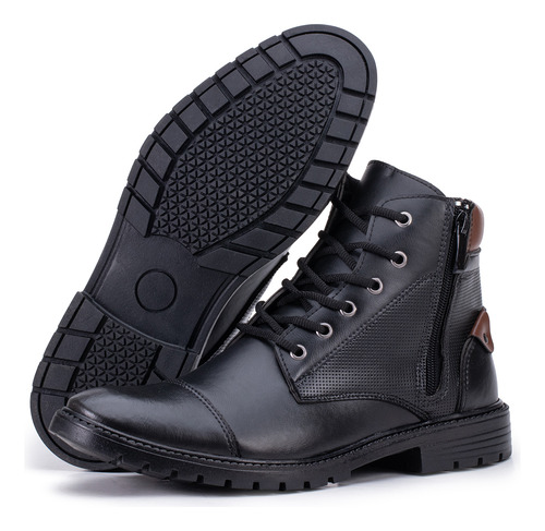 Kit Botas Masculina Adven.premium Zíper + Palmilha R: B T P