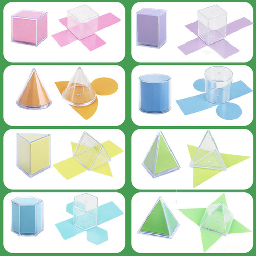 8 Piezas Transparentes 3d Formas Geométricas Montessori