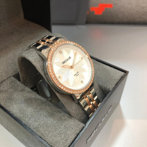 Relógio Seculus Long Life Bicolor Feminino 28930lpsvga2